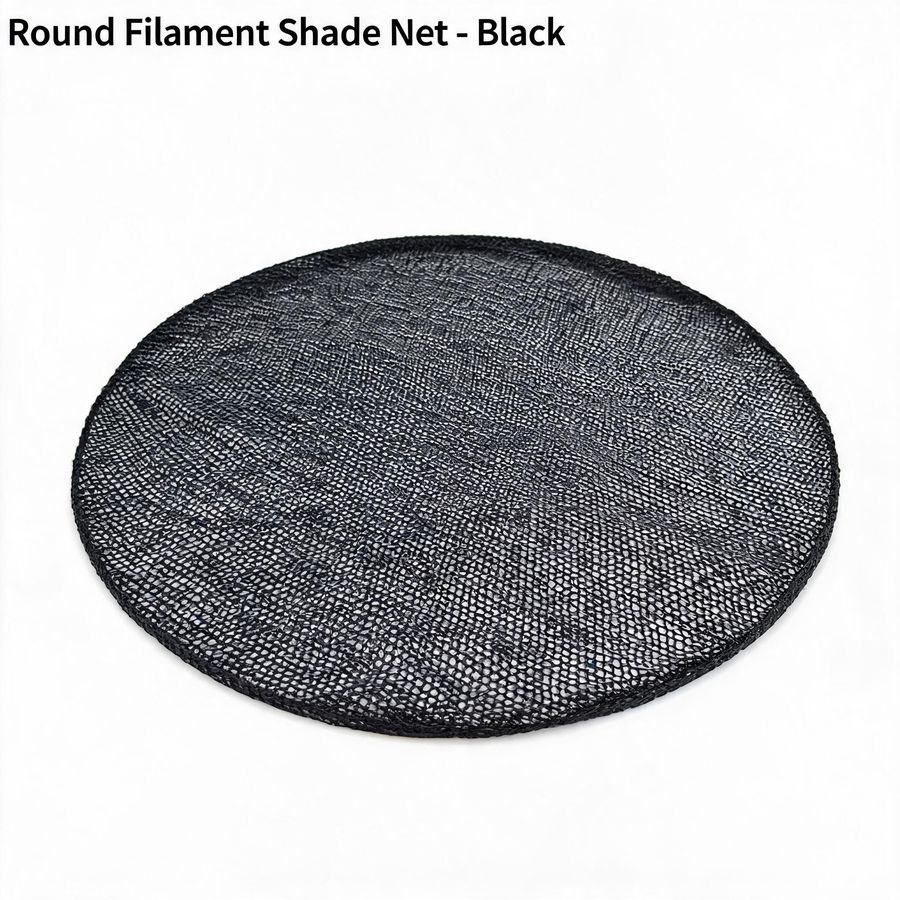 Black round filament shade cloth with monofilament weave