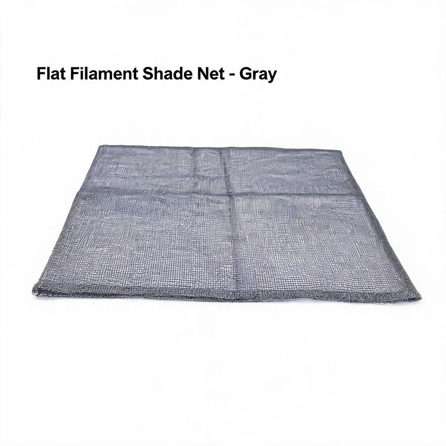 Gray flat filament HDPE shade net roll, 80 to 300 gsm