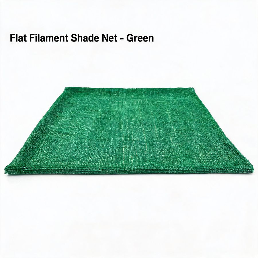 Green flat filament shade cloth woven from HDPE tape yarn